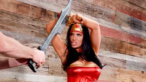 Big-boobed super-girl screwed in her tight ass