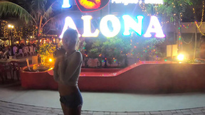 Amateur couple watches a fire show & has  sex once back in the hotel
