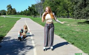 She Has More Experience at Skating, but She Also Knows More About Licking Pussy