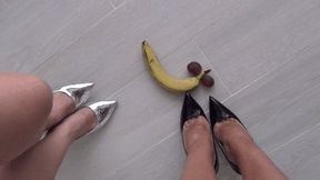 Crushed a banana and grapes ST