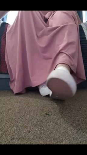 Sweaty sockless shoe removal