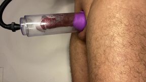 Using the Penis Pump to Make My Penis Super Hard to Surprise My Stepcousin Who Is Coming