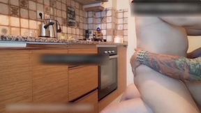 Blonde Leggings MILF Sun Sex in the Kitchen