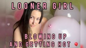 Sexy latina blowing up balloons - she ends up having an orgasm while bouncing on a large balloon