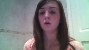Naive dark haired amateur flirts with a stranger through webcam