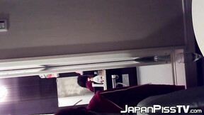 Cute Japanese pissing on the floor & then cleaning up