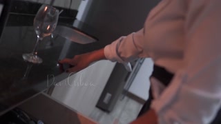 Horny secretary fuck a BIG dildo after work