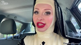 Naughty nun in public