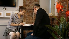 Nastya Seduces Her Tricky Old Teacher and He Fucks Her Hard