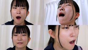 Hinano Iori - CLOSE-UP of Japanese cute girl YAWNING -MOV