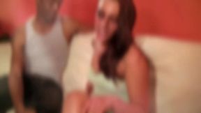 mischa brooks gives chris cock handjob and blowjob