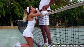 Brunette August Ames hammered and riding big black cock