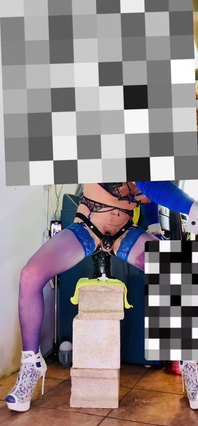 Horny Shemale with Big Silicone Tits Gets Fucked in the Ass Outside