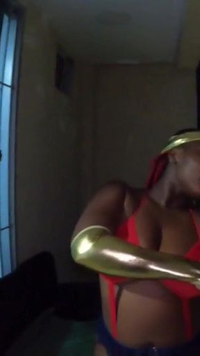 I Constantly Heard Someone on the Balcony Surprisingly a Sexy Black Wonder Woman Gave Her Pretty Ass a Tour of My Home