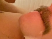 Self Suck with Two Cum Shots Self Facial