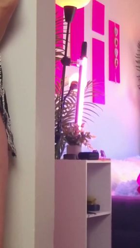 She caught her twink boy cumming in her tights!   Clip 1