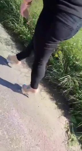 Sexy legs walking in high heels
