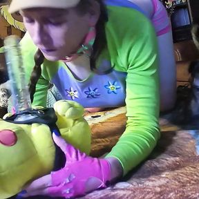 cute femboy sucks and rides his pikachu