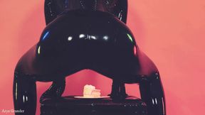 Pussy Masturbation and Foot Fetish, Latex Bondage and Cowgirl Position. Arya Grander