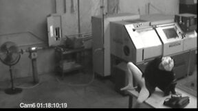 MILF blonde masturbates at work then jerks cock