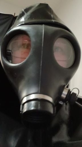 Isreali Gasmask Latex Tracksuit Cum