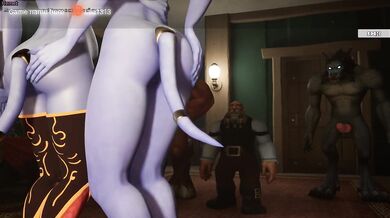 A huge tauren cock stretches a draenei girl's pussy in public. World Of Warcraft. part 2