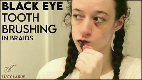 Black Eye Tooth Brushing in Braids