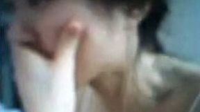 Amateur skinny Korean webcam girl tickles her tiny tits for me