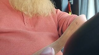 Cum while driving: a little at first, then a lot
