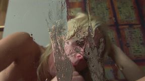 Naughty blonde is getting roughly fucked in her throat