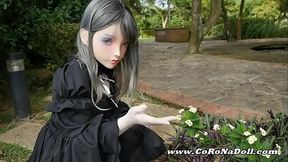 Asian Kigurumi Doll slaves in public bondage outdoor
