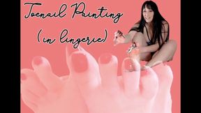 Deep Maroon Toenail paint