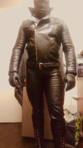 Black Leather Flex Smoke Nipple Play Scenes