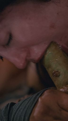 Brunette Monster Cock Facial Cumshot