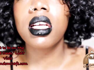 Ebony Lipstick on Full Lips is Your Weakness JOI - Lipstick Fetish Throat Fetish