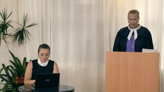 Old bitch in leather pants tries to take a young dick