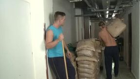 Czech Man Working Indoors Drills Ass