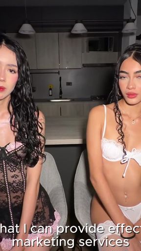 I fulfilled my dream with two gorgeous 18-year-old Latinas.   Clip 2