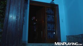 Suited men Derek Allen and Nico Bello relentlessly bareback