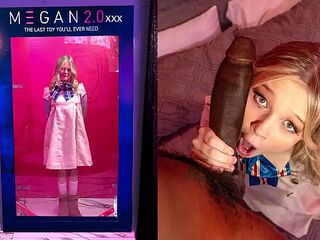 Small Teen M3Gan Gets Destroyed by Large Ebony Rod - Halloween Cosplay BBC Specific