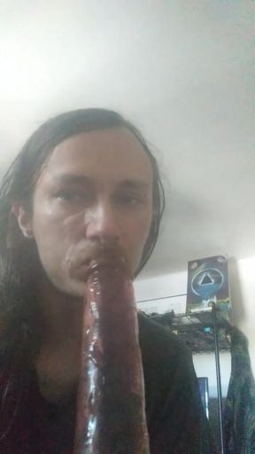 Sissy Mae deepthroats a dildo (ASMR version)
