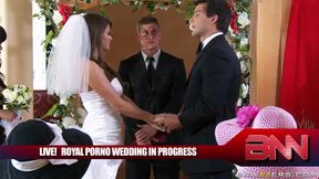 Pornstar Madelyn Marie sucks dick at her wedding