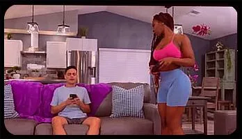 Tempting Roommate Fun: Curvy Ebony Beauty in Action