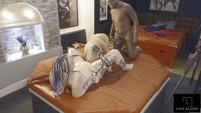 the den sees eva may and livie blainn take jay playhard in hardcore threesome