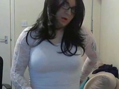 Crossdresser Lydia Lust Plays with Sex Toy