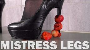 Mistress crush juicy food with high heels and pantyhose (MOVHD)