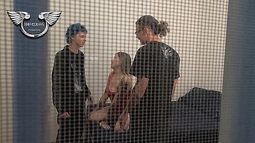Backstage recording at Mansão Himeros - the cuckold delivering his girlfriend