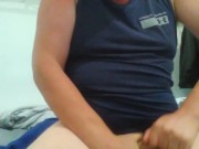 Nash Freer sits on Mr Cucumber