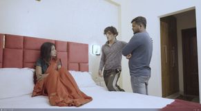 The hot and beautiful wife was not happy with her husband, so her husband brought his friend to have sex with his wife.