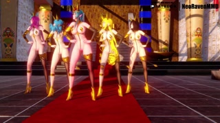 [MMD]EXID - Ah Yeah (Soraka/Gwen/Ahri/Xayah/Lulusa) [Strip ver.]
